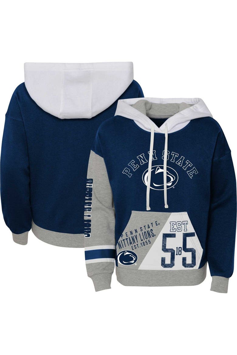 Girls Youth Navy Penn State Nittany Lions True Fan Soft Fleece Pullover Hoodie, Main, color, Navy