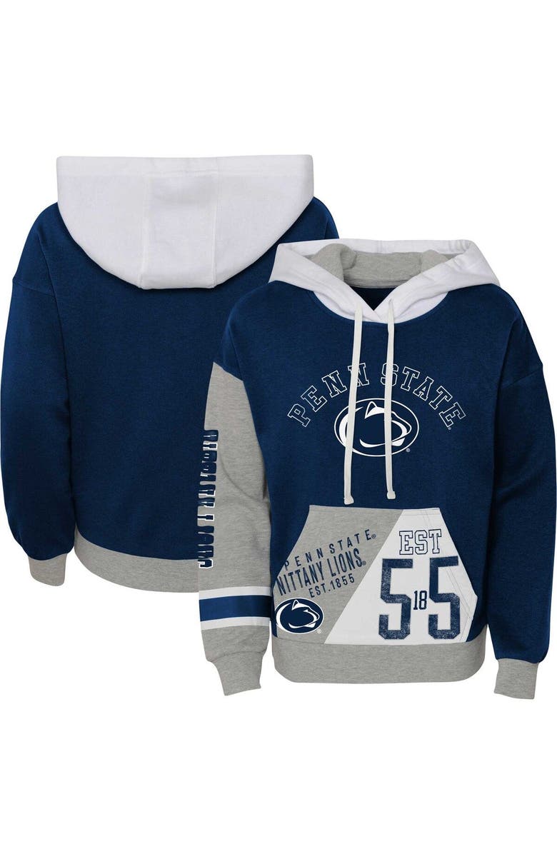Outerstuff Girls Youth Navy Penn State Nittany Lions True Fan Soft Fleece Pullover Hoodie, Main, color, Navy