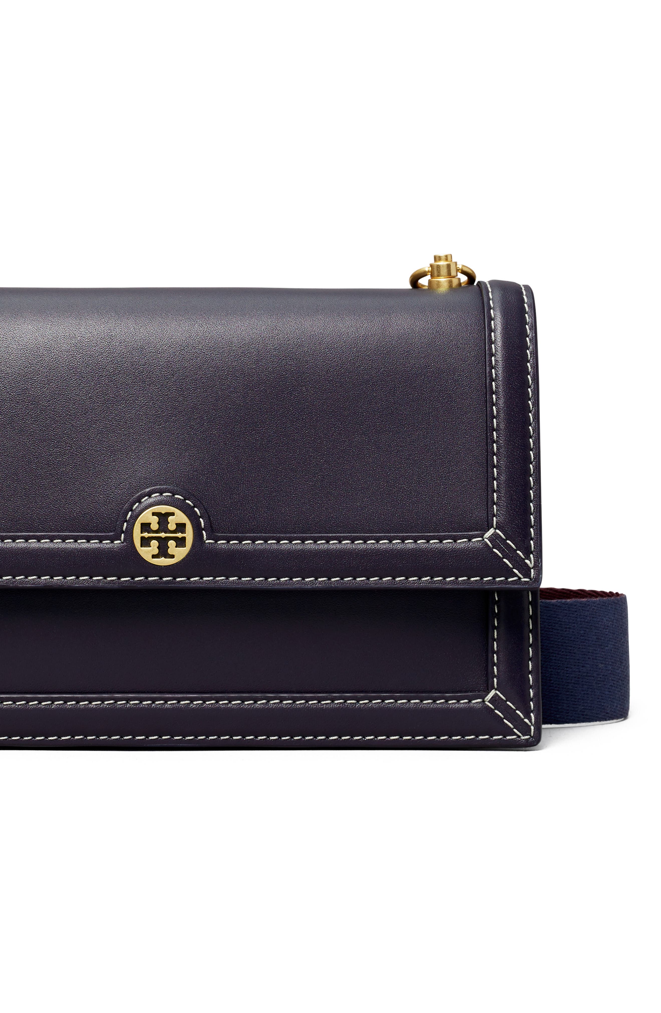 T Monogram Leather Mini Shoulder Bag, Alternate, color, MIDNIGHT