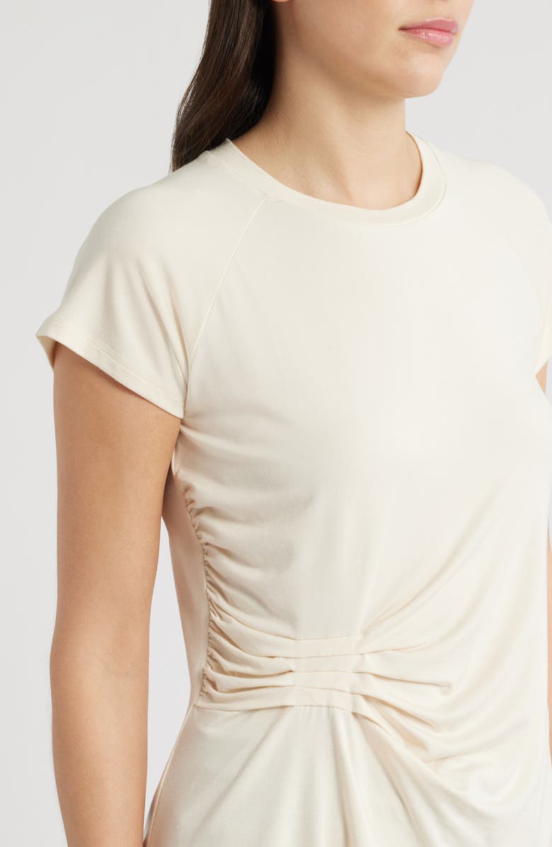 CITY BLUES Draped Crewneck T-Shirt, Alternate, color, Beige