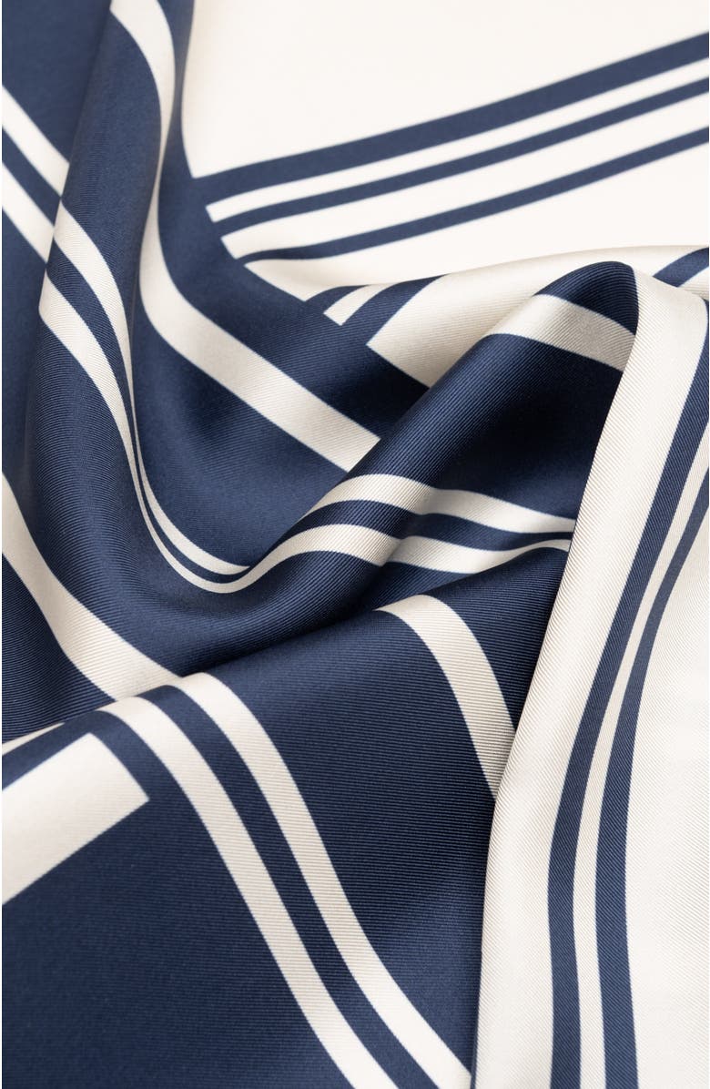 Elizabetta Lazio - Hand Rolled Silk Neckerchief for Men, Alternate, color, Navy