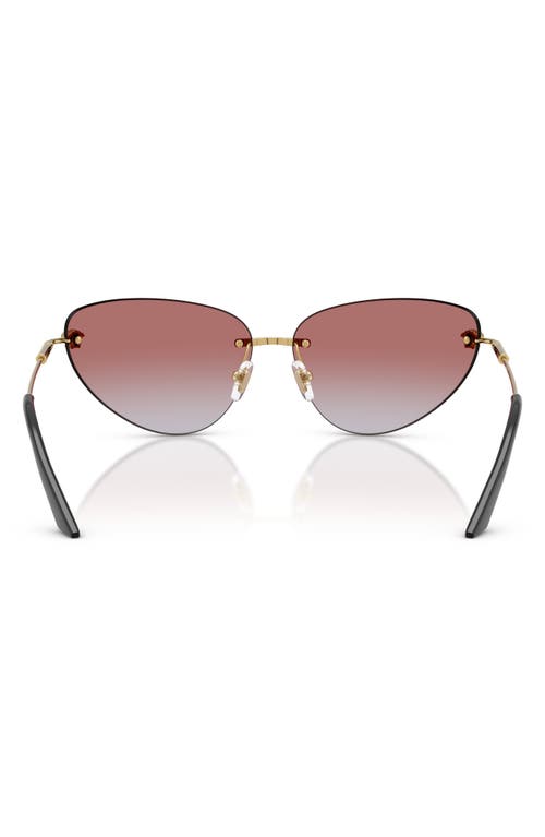 Versace 64mm Gradient Cat Eye Sunglasses In Gold/pink Mirror Pink