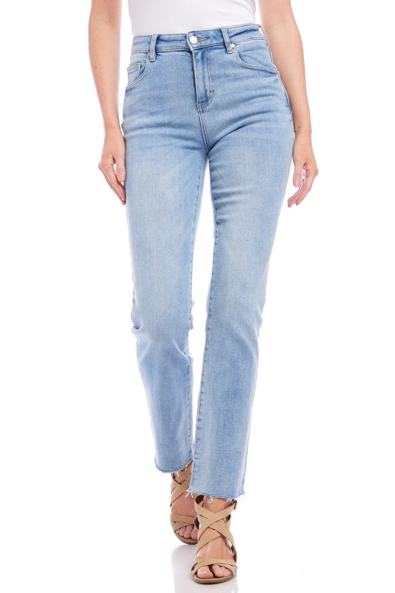 Raw Hem Straight Leg Jeans, Alternate, color, LIGHT BLUE