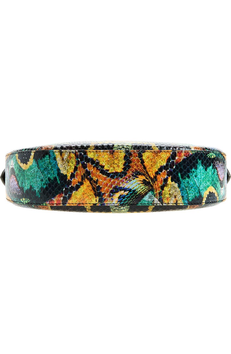 McQueen Mini Wishbone Snakeskin Embossed Leather Top Handle Bag, Alternate, color, Mix Color