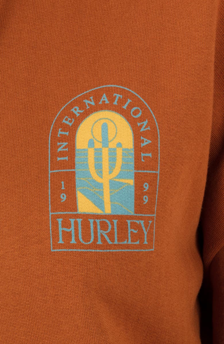 Hurley Immerse Oversize Graphic Hoodie, Alternate, color, Leather Brown