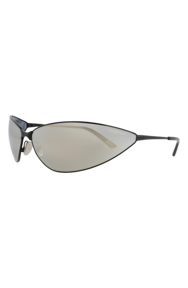 Balenciaga 93mm Shield Mirrored Sunglasses, Alternate, color, 
