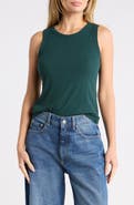 Halogen® Fitted Ribbed Tank Top