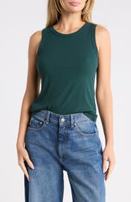 Halogen® Fitted Ribbed Tank Top