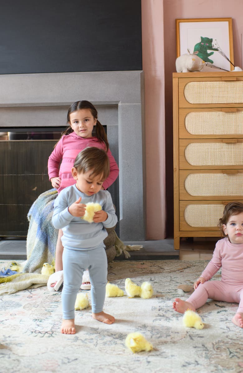 Manière Puffed Triangle Top & Leggings Set, Alternate, color, Powder Blue