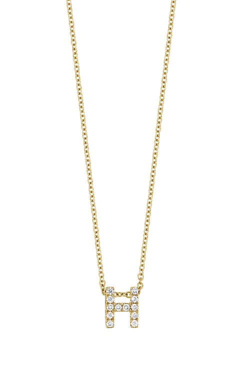 18k Gold Pavé Diamond Initial Pendant Necklace