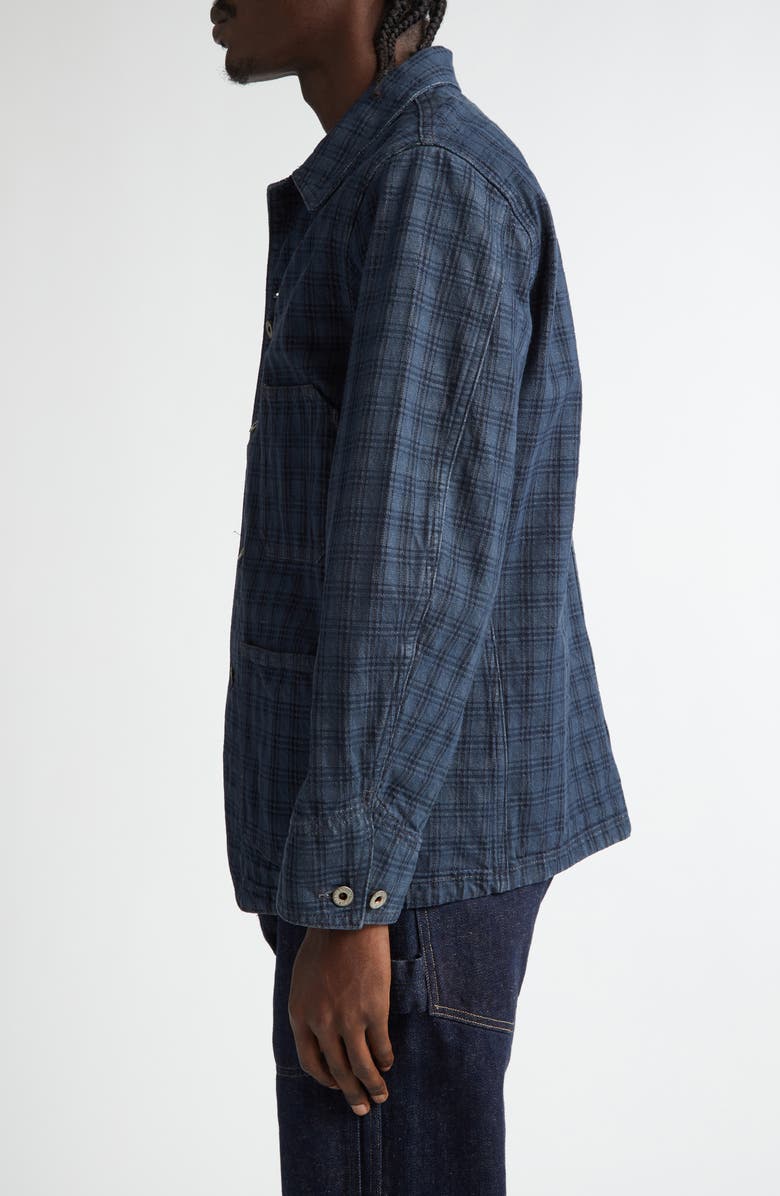 Double RL Check Jacquard Japanese Denim Engineer Coat, Alternate, color,