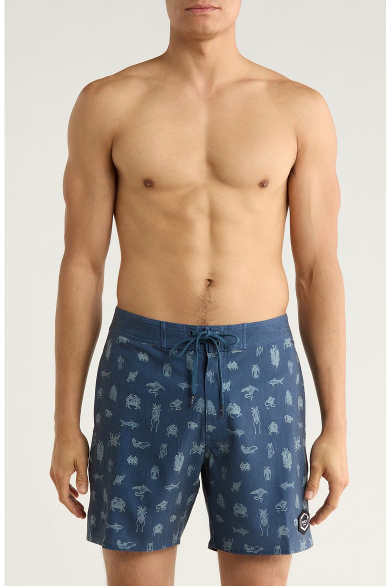 Sea Life Swim Trunks, Main, color, ROYAL