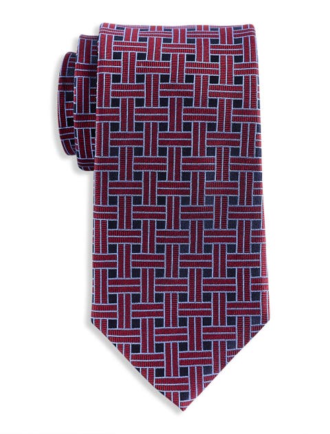 Big & Tall Patterned Link Silk Tie