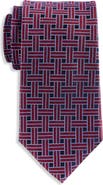 Oak Hill Premium by DXL Big & Tall Patterned Link Silk Tie