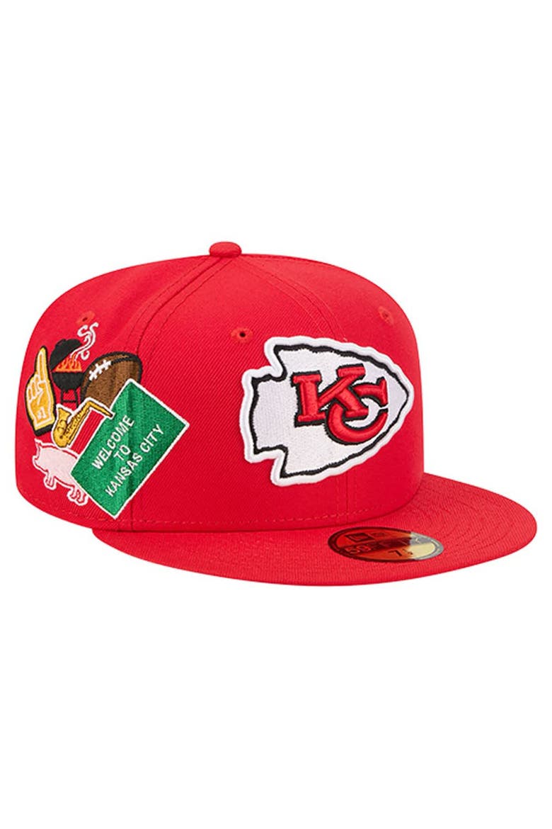 Men's New Era  Red Kansas City Chiefs Group Chat 59FIFTY Fitted Hat, Alternate, color, Red