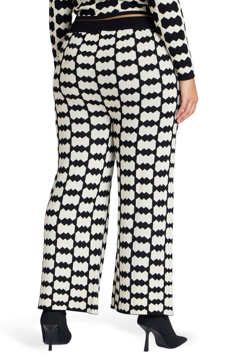 ELOQUII Intarsia Straight Leg Sweater Pants, Alternate, color, 