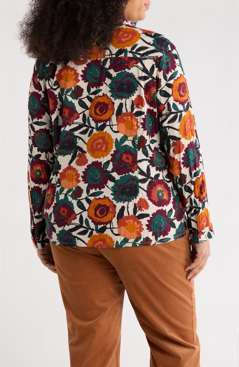 Seasalt Cornwall Larissa Printed Organic Cotton Button-Up Shirt, Alternate, color, Figurative Floral Aran