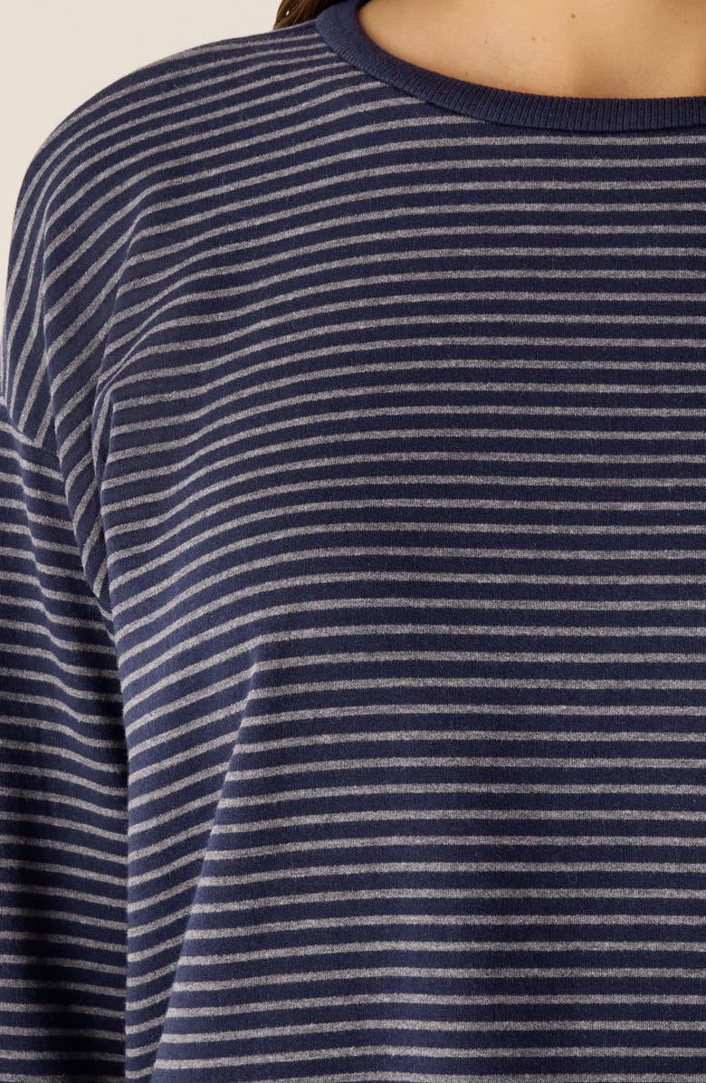 Eileen Fisher Stripe Long Sleeve Top, Alternate, color, Ink