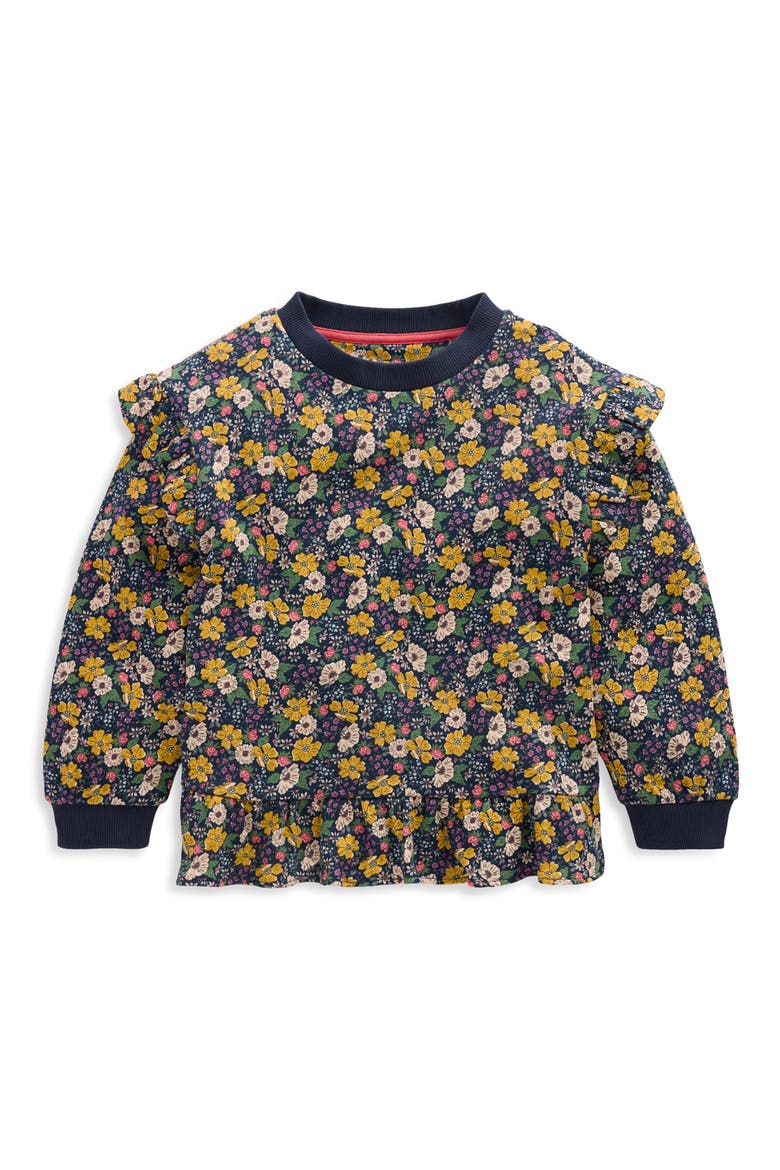 Kids' Frill Sweatshirt, Main, color, NAVY FLORAL