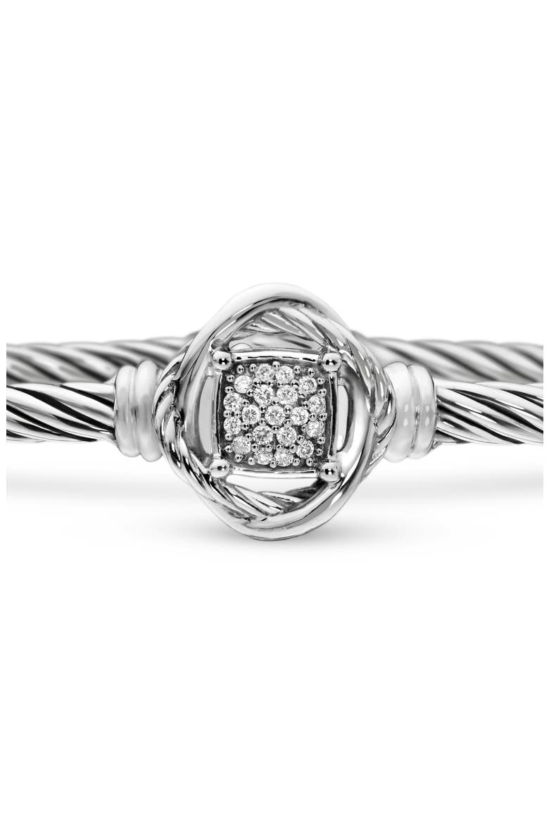 Infinity Bracelet in Sterling Silver with Diamonds, 3mm, Alternate, color, DIAMOND