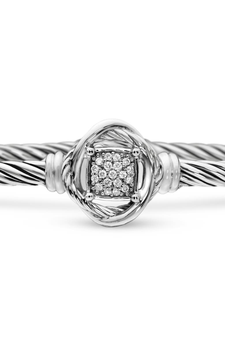 David Yurman Infinity Bracelet in Sterling Silver with Diamonds, 3mm, Alternate, color, 