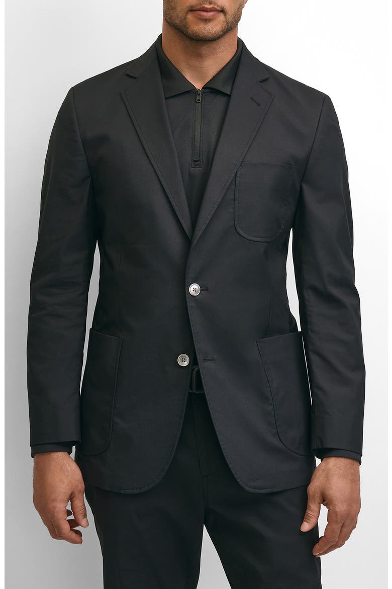 Performance Series Stretch Cotton Blend Blazer Jacket, Main, color, CAVIAR