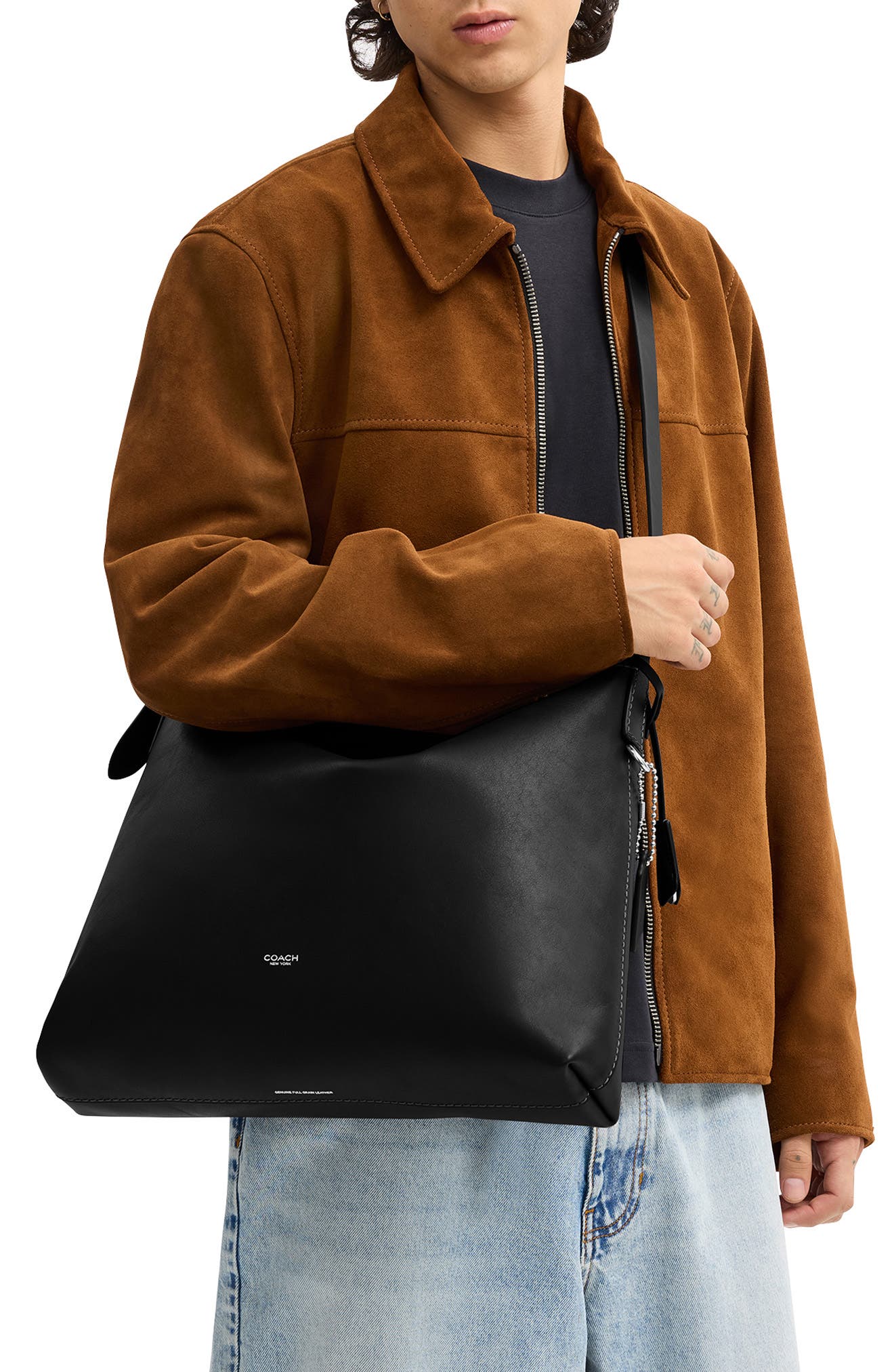 COACH Mott Leather Messenger Bag, Alternate, color, 