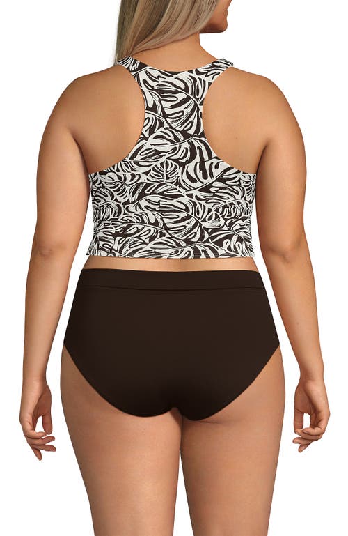 Lands' End Plus Size High Neck Racerback Tankini Top In Brown