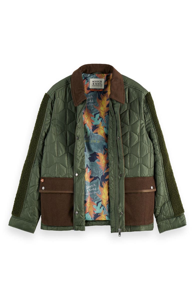 Scotch & Soda Quilted Water Repellent Military Jacket, Alternate, color, Thyme