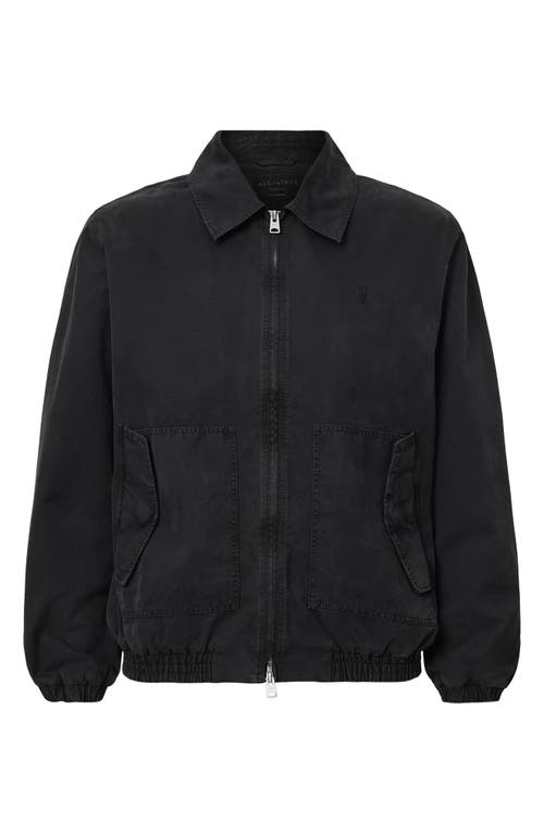 Allsaints Holman Ramskull Cropped Jacket In Black
