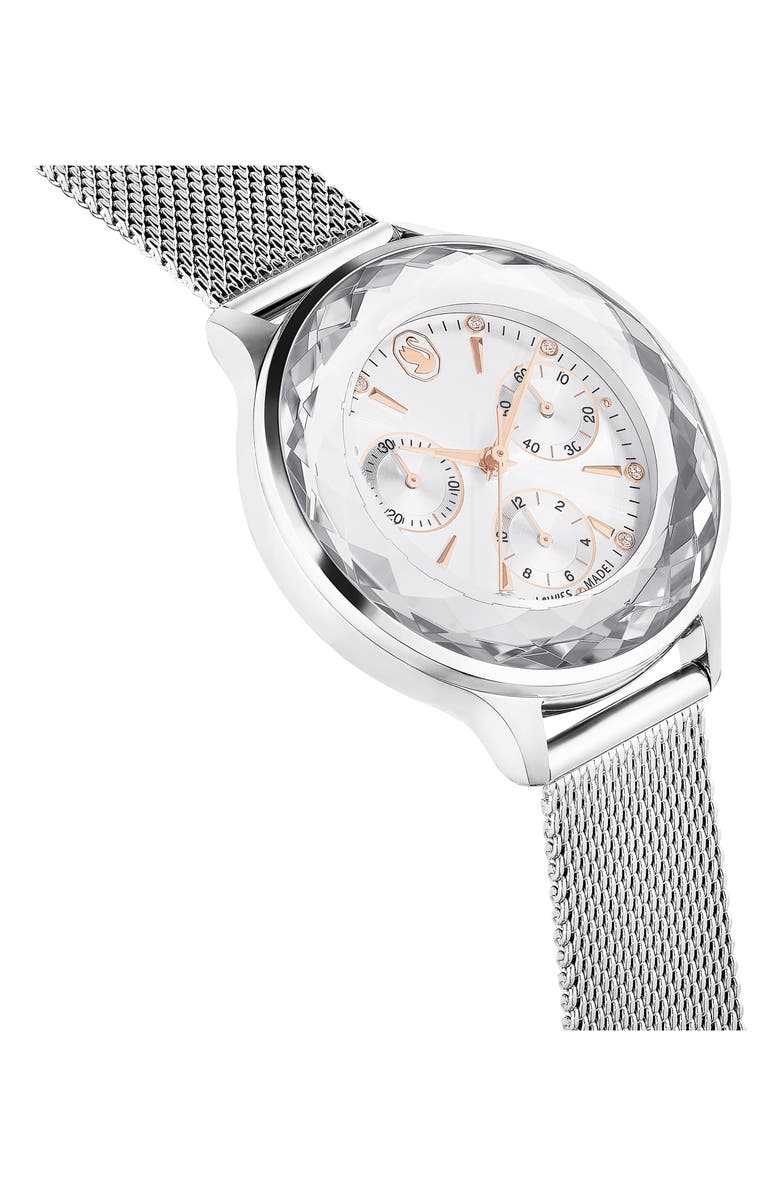 Swarovski Novo Bracelet Chronograph Watch, 37mm, Alternate, color, Silver