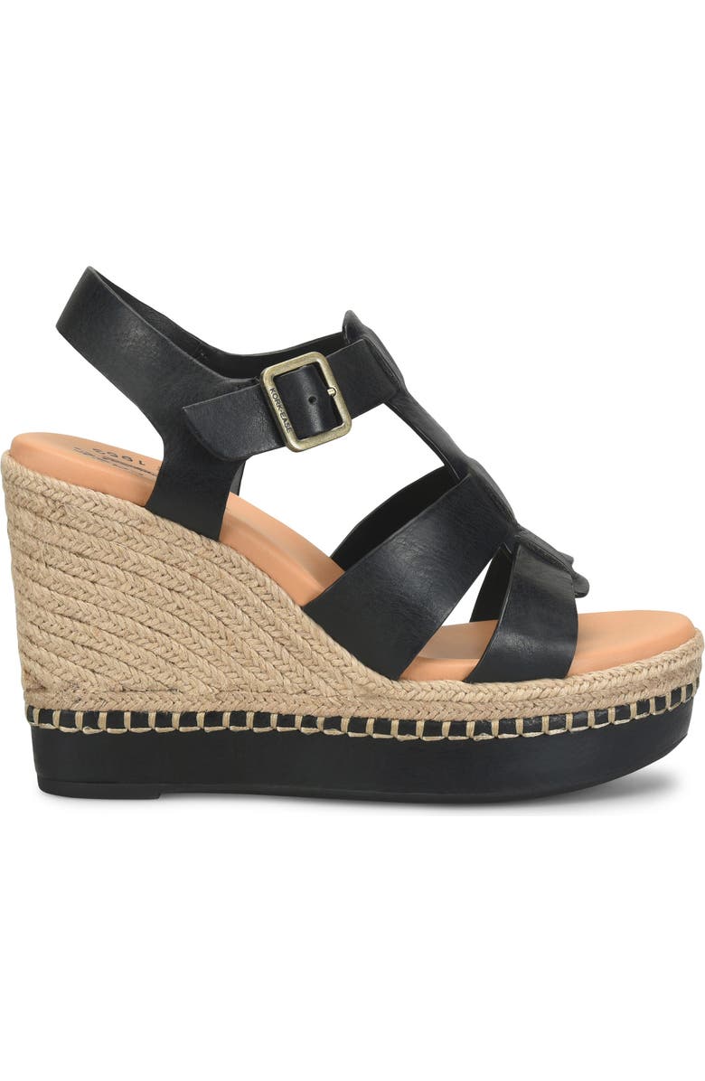 Kork-Ease<sup>®</sup> Rayleigh Espadrille Slingback Platform Wedge Sandal, Alternate, color, Black Leather