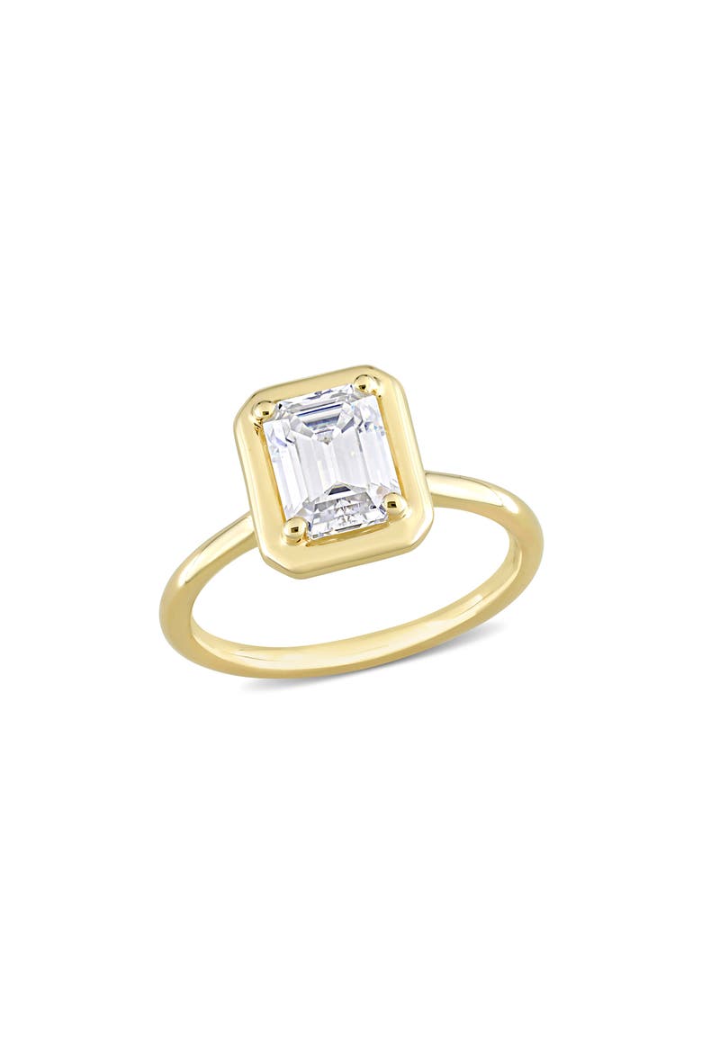 Emerald Cut Lab Created Moissanite Ring, Main, color, GOLD