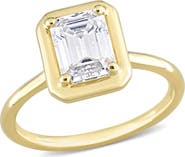 DELMAR Emerald Cut Lab Created Moissanite Ring