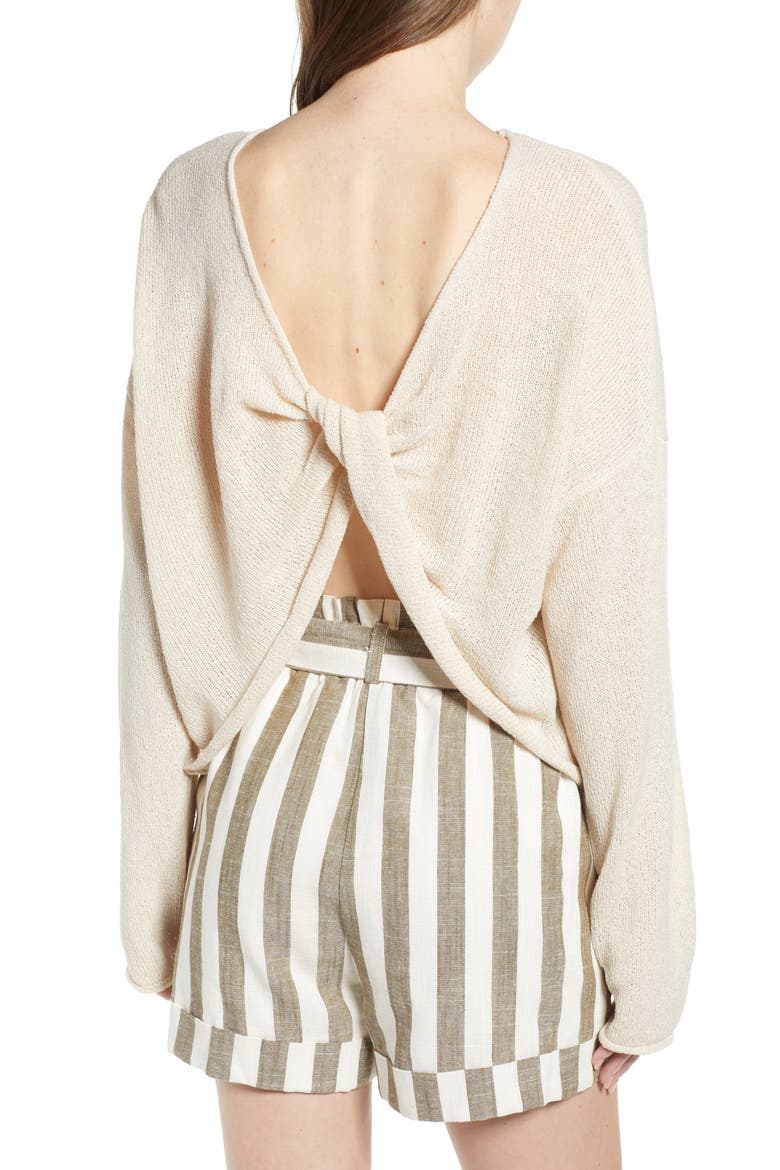 Chriselle Lim Sabine Front/Back Sweater, Alternate, color, NATURAL