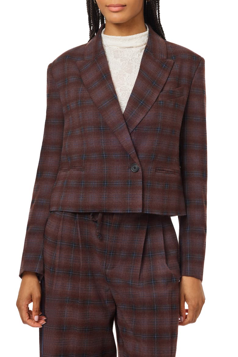 Plaid Cropped Blazer, Main, color, MULTI PLAID