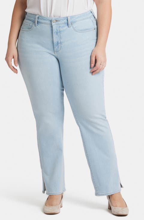 Barbara Side Slit Bootcut Jeans (Oceanfront) (Plus)