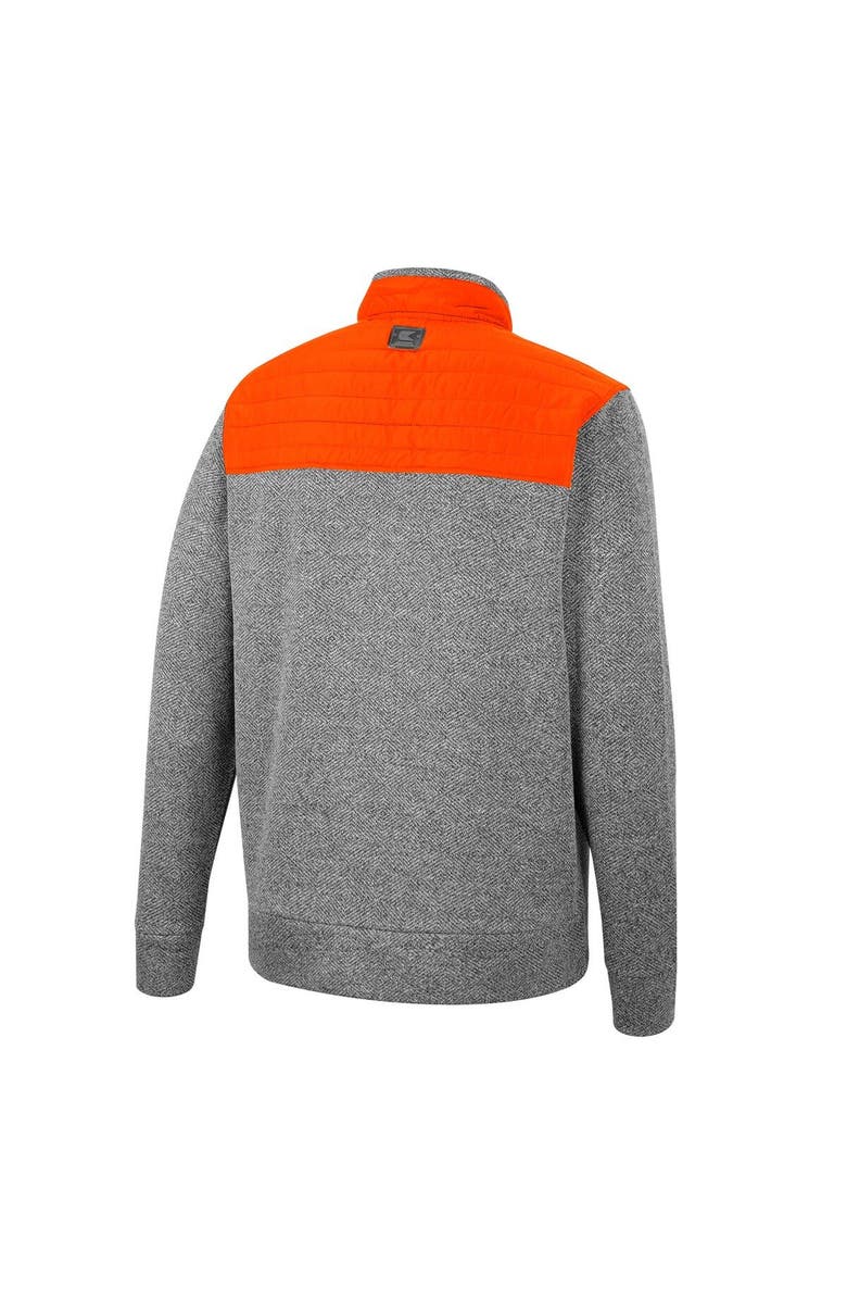 COLOSSEUM Men's Colosseum Charcoal/Orange Syracuse Orange Putter Herringbone Full-Zip Jacket, Alternate, color,