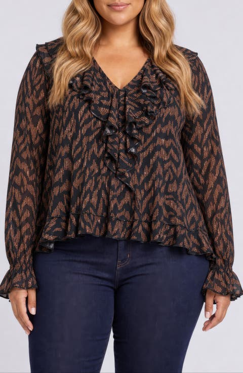 Ruffle Printed Top