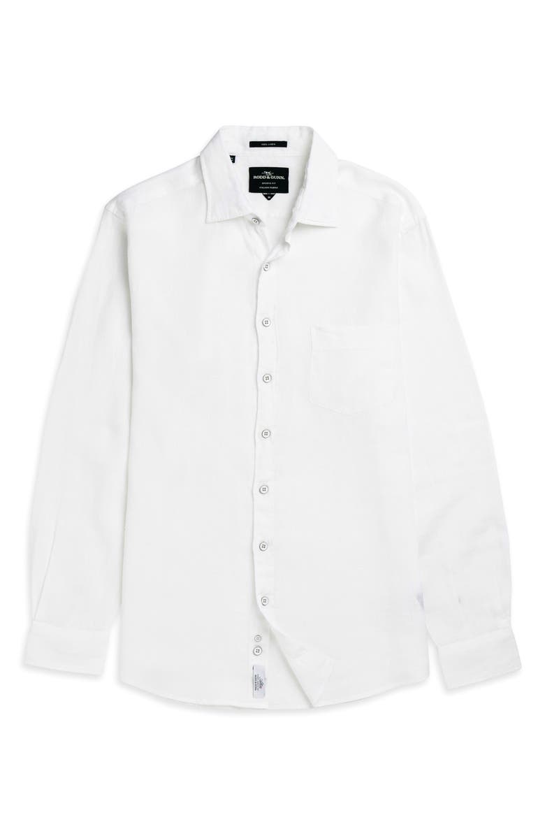 Rodd & Gunn Coromandel Button-Up Linen Shirt, Alternate, color, Snow
