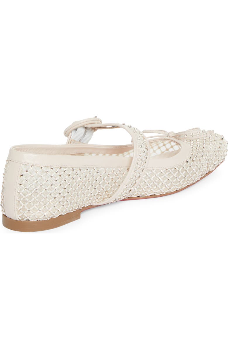 Christian Louboutin Mamastrapitna Crystal Embellished Mesh Flat, Alternate, color, Leche Silk/ Lin Leche