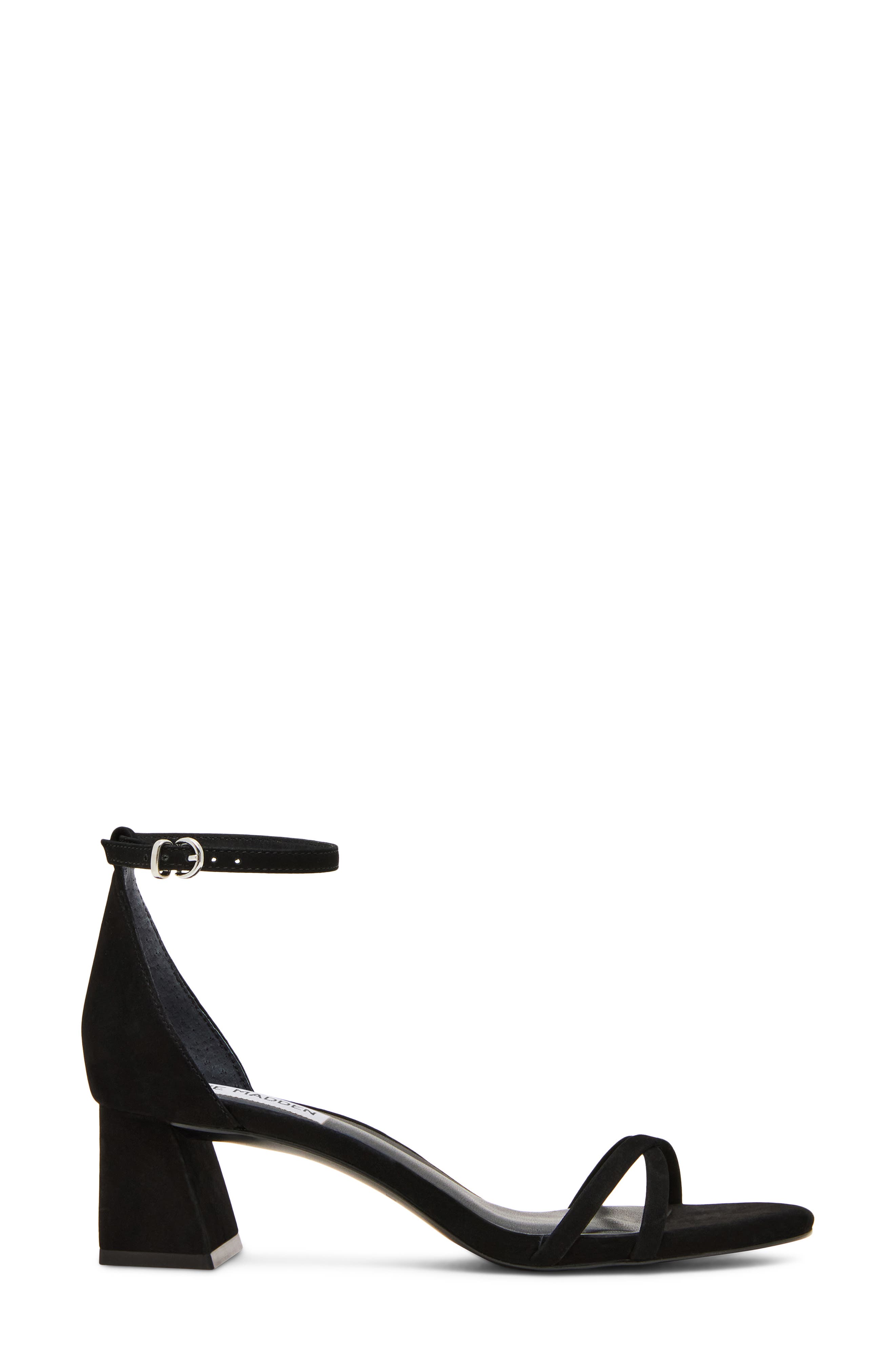 Steve Madden Rae Ankle Strap Sandal, Alternate, color, Black Nubuck