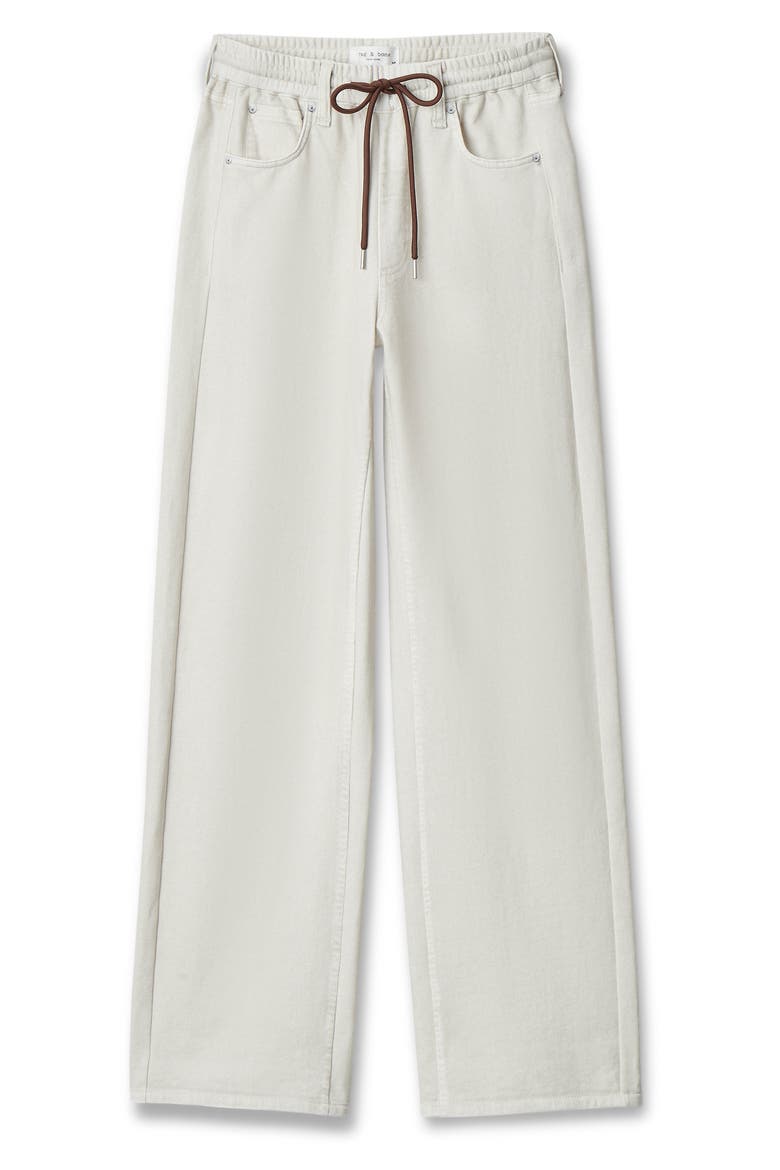 rb Miramar Pull-On Wide Leg Cotton Terry Sweatpant Jeans, Alternate, color, ECRU
