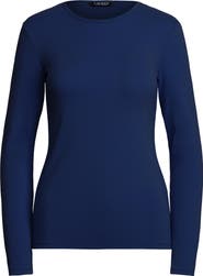 Lauren Ralph Lauren Long Sleeve Cotton Blend Top
