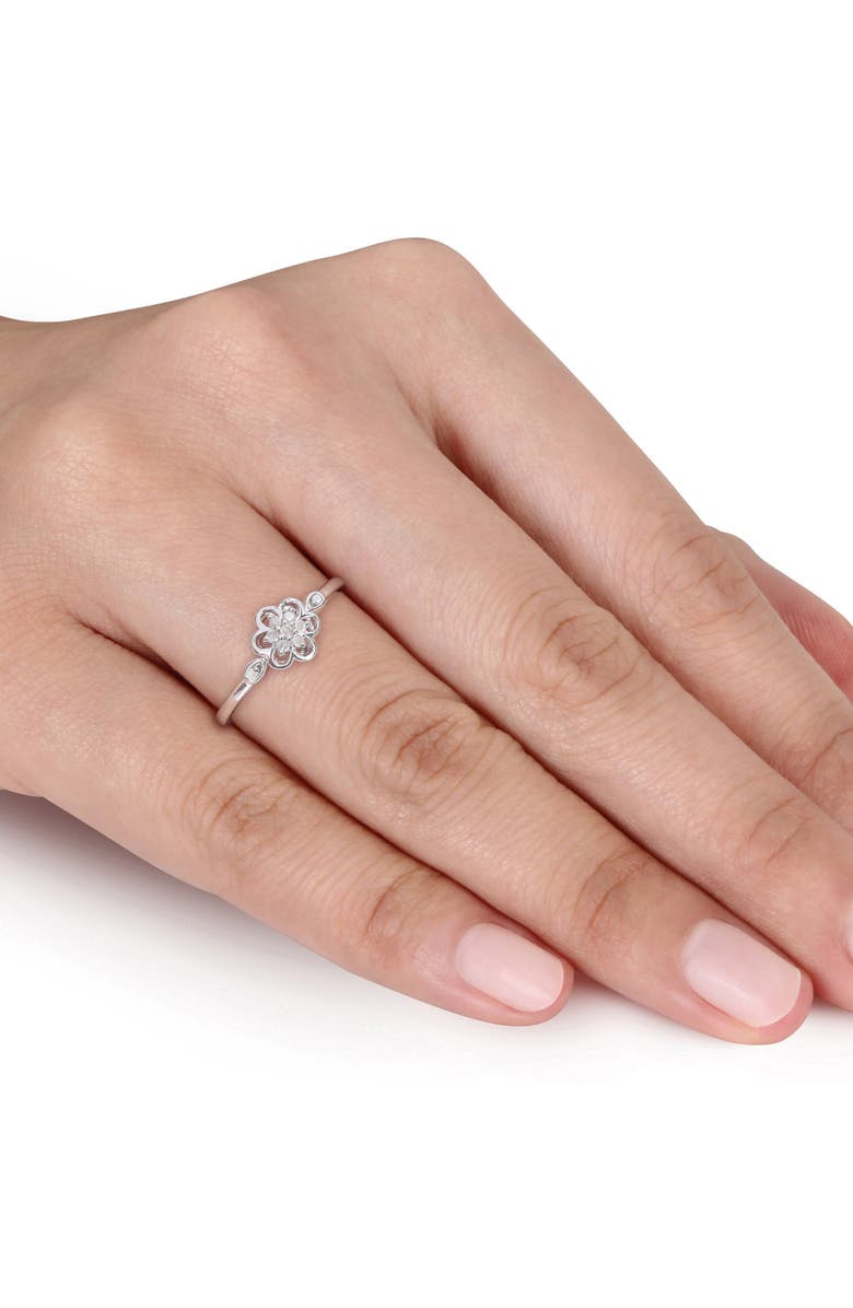 DELMAR Floral Diamond Ring - 0.08ct., Alternate, color, Silver