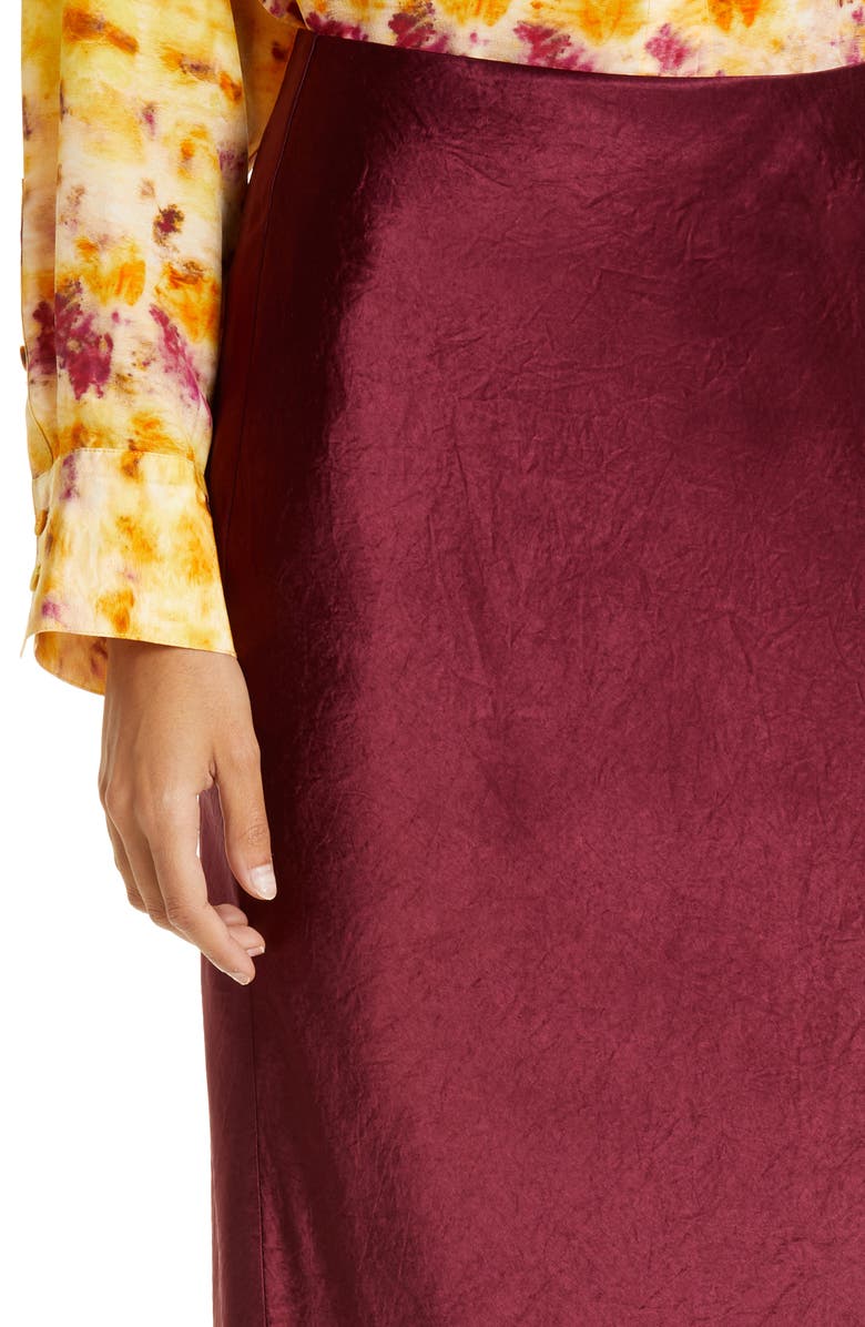 JASON WU Crinkle Satin Slip Skirt, Alternate, color, Bordeaux