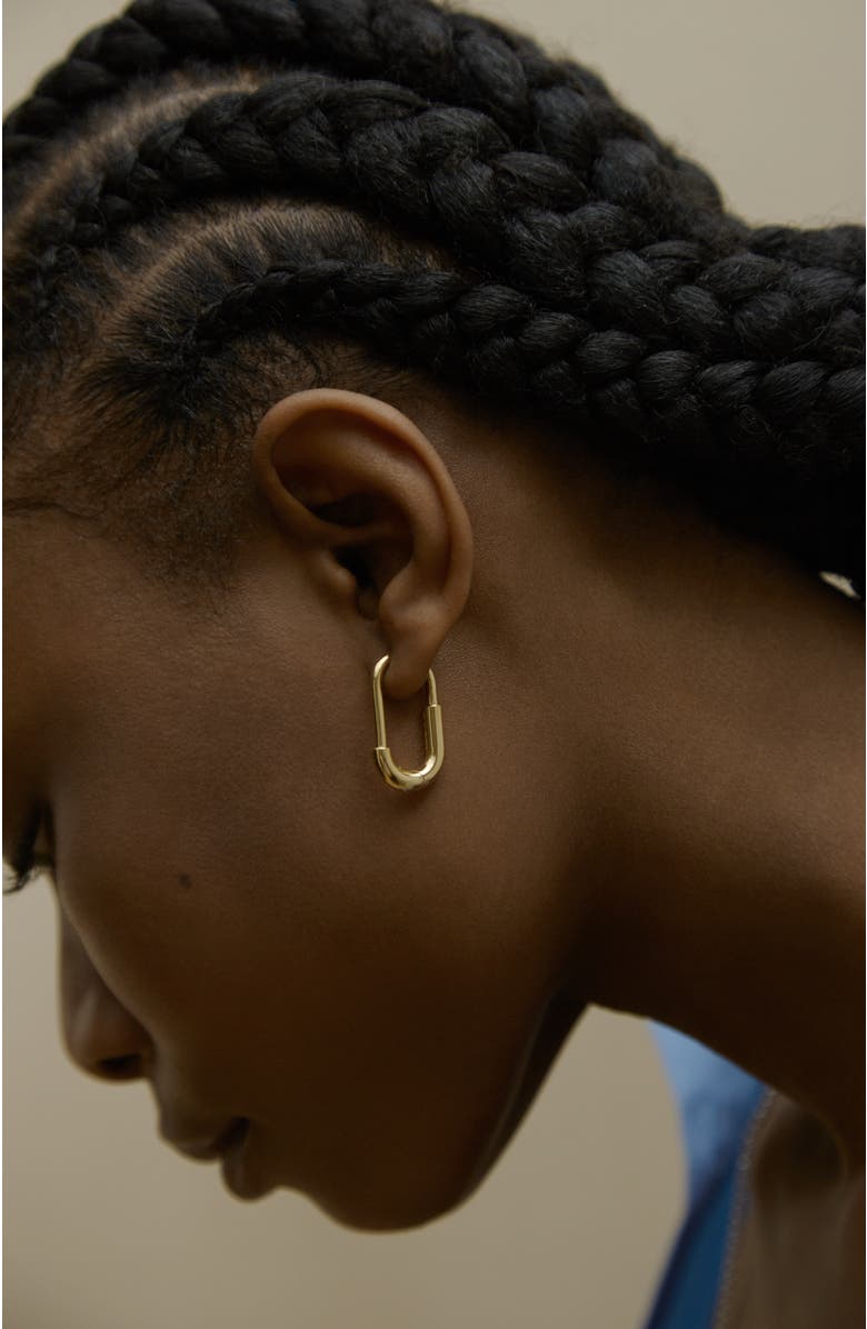 Otiumberg 14kt Gold Vermeil Large Staple Hoop Earrings, Alternate, color, Yellow Toned Gold