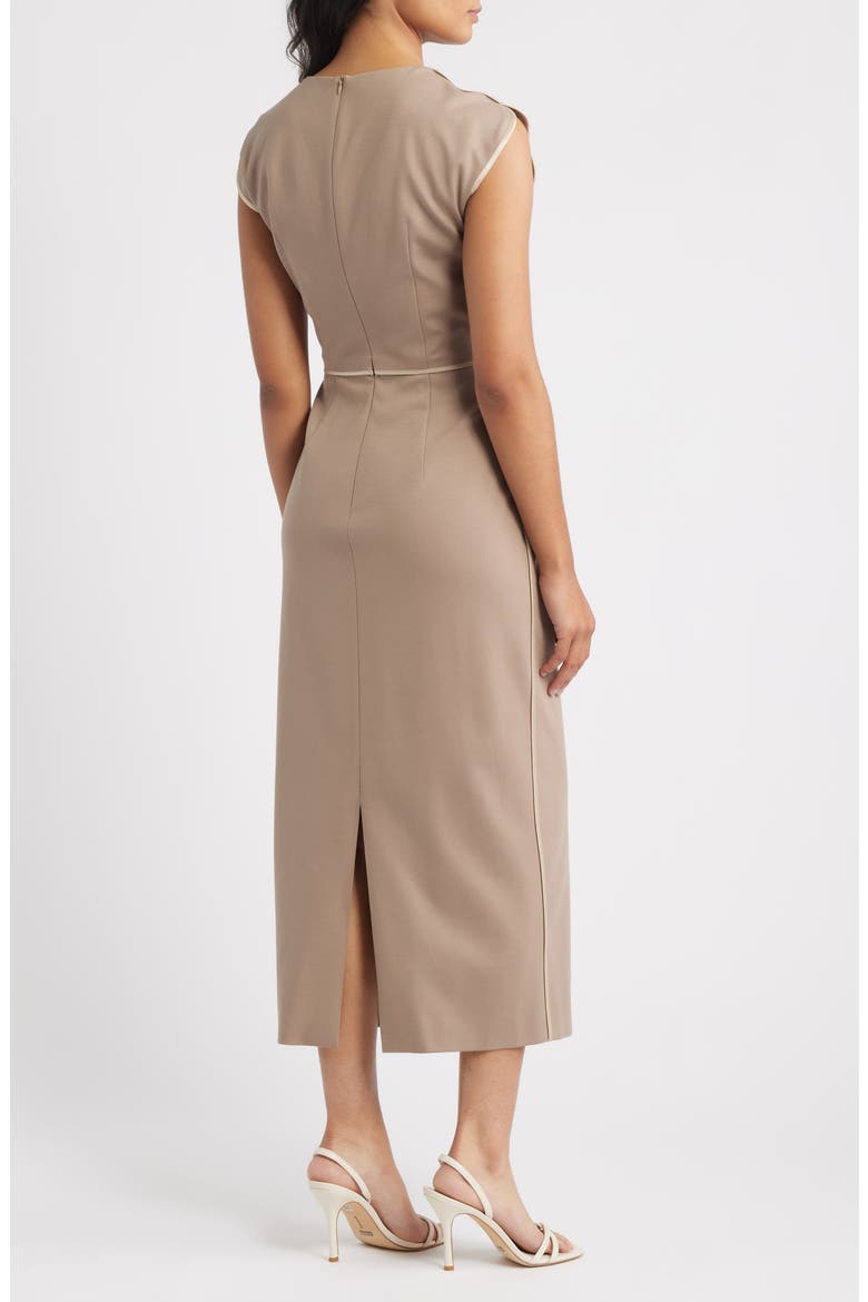 Detira Cap Sleeve Sheath Dress, Alternate, color, OPEN BRN