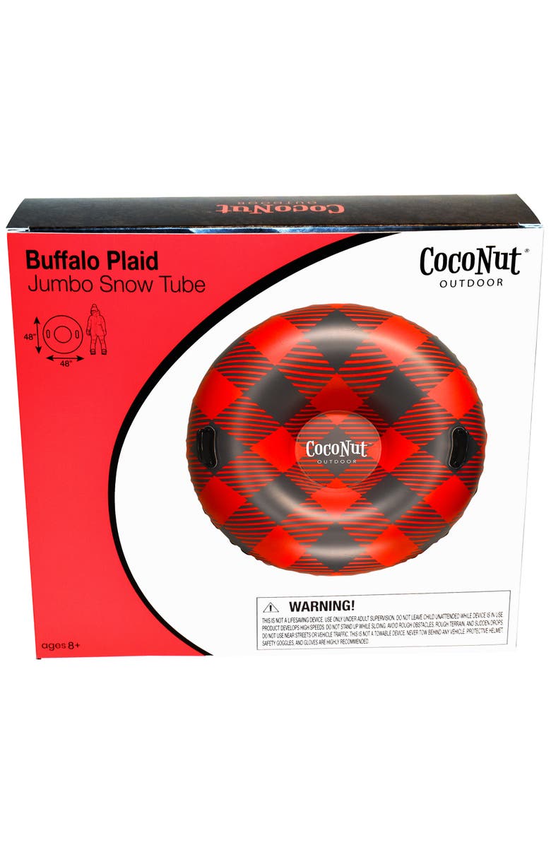 Coconut Outdoor Buffalo Plaid 48" Jumbo Snow Tube 8+, Alternate, color, Multicolored