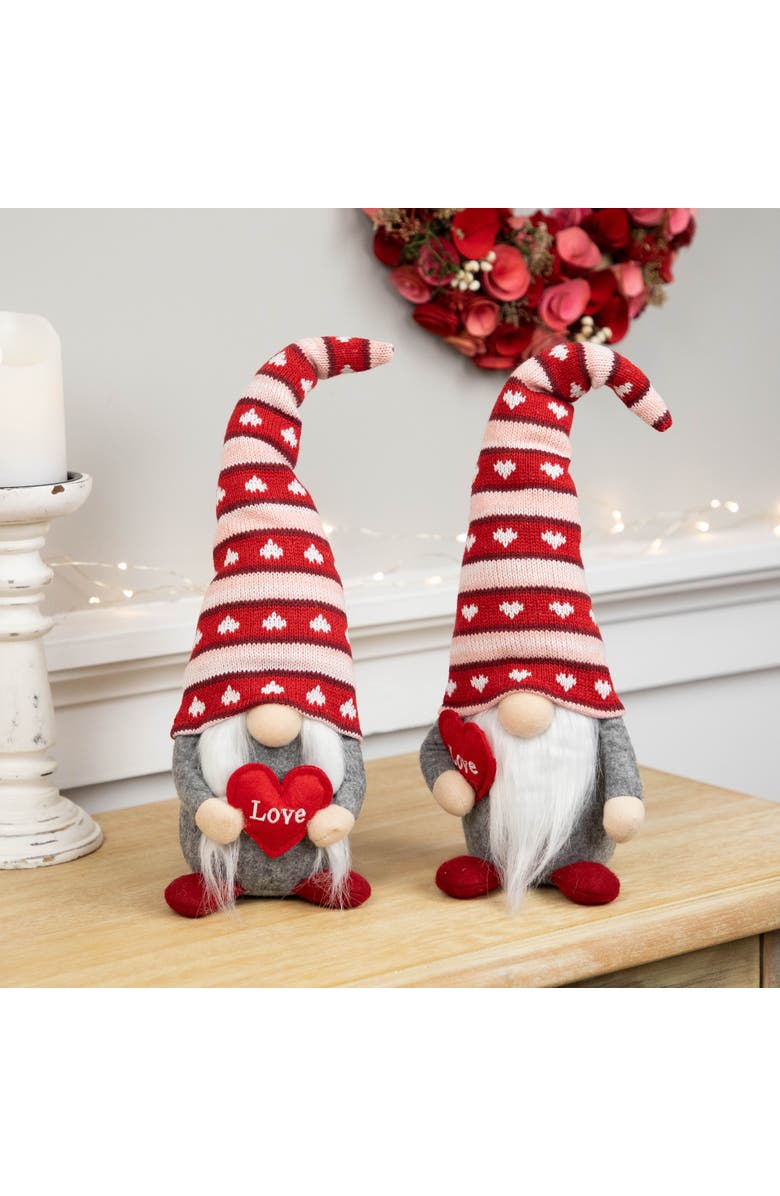 Northlight Girl and Boy "Love" Heart Valentine
s Day Gnomes - 15" - Set of 2, Alternate, color, Red